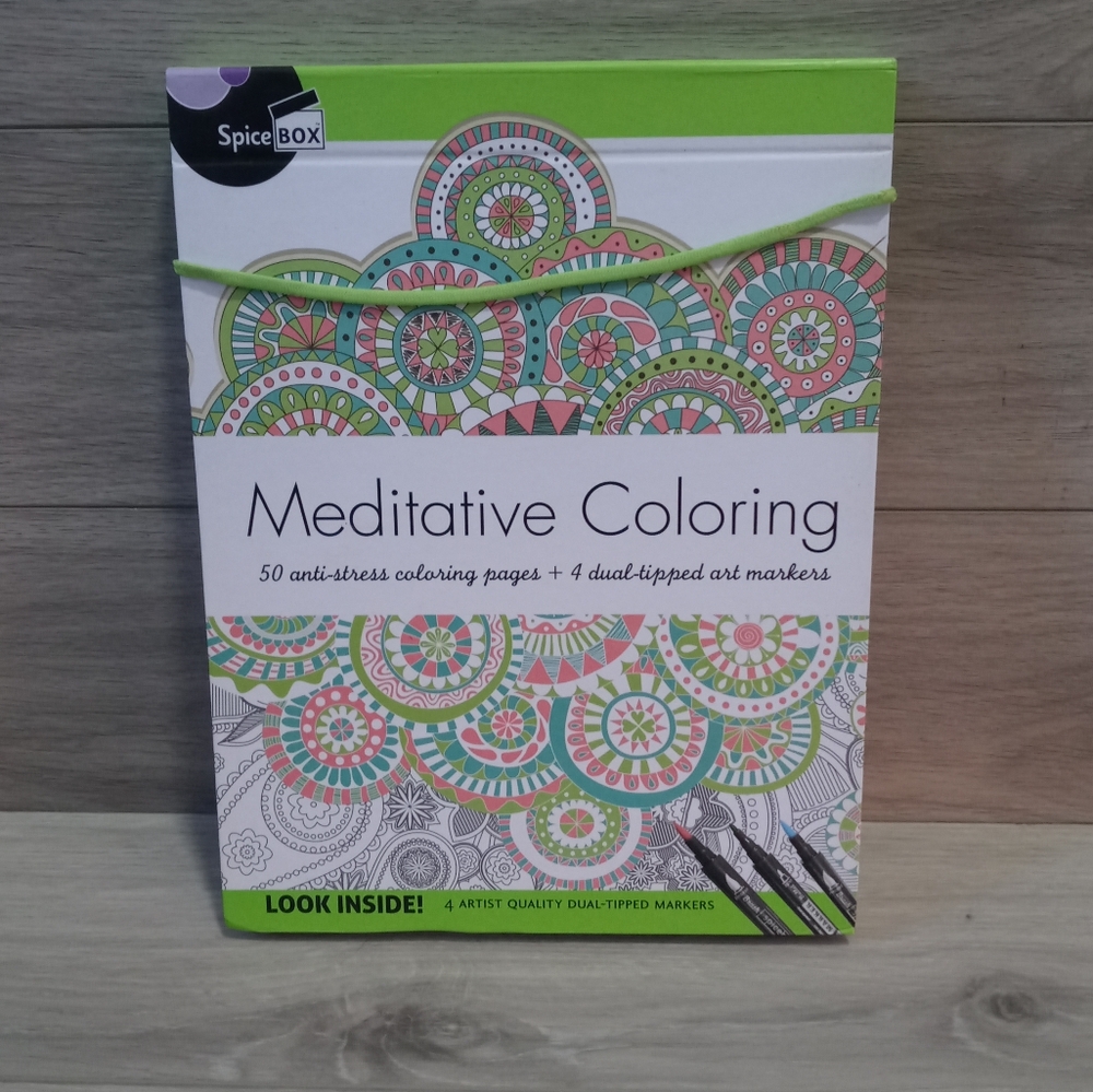 Meditative Coloring Set w/ 4 Artist's Dual Tipped Markers - New/NWT